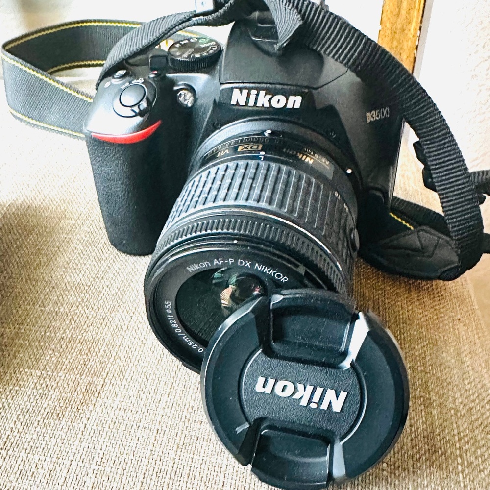 Nikon D3500 Digital SLR camera with DSLR Lenses, battery and charger